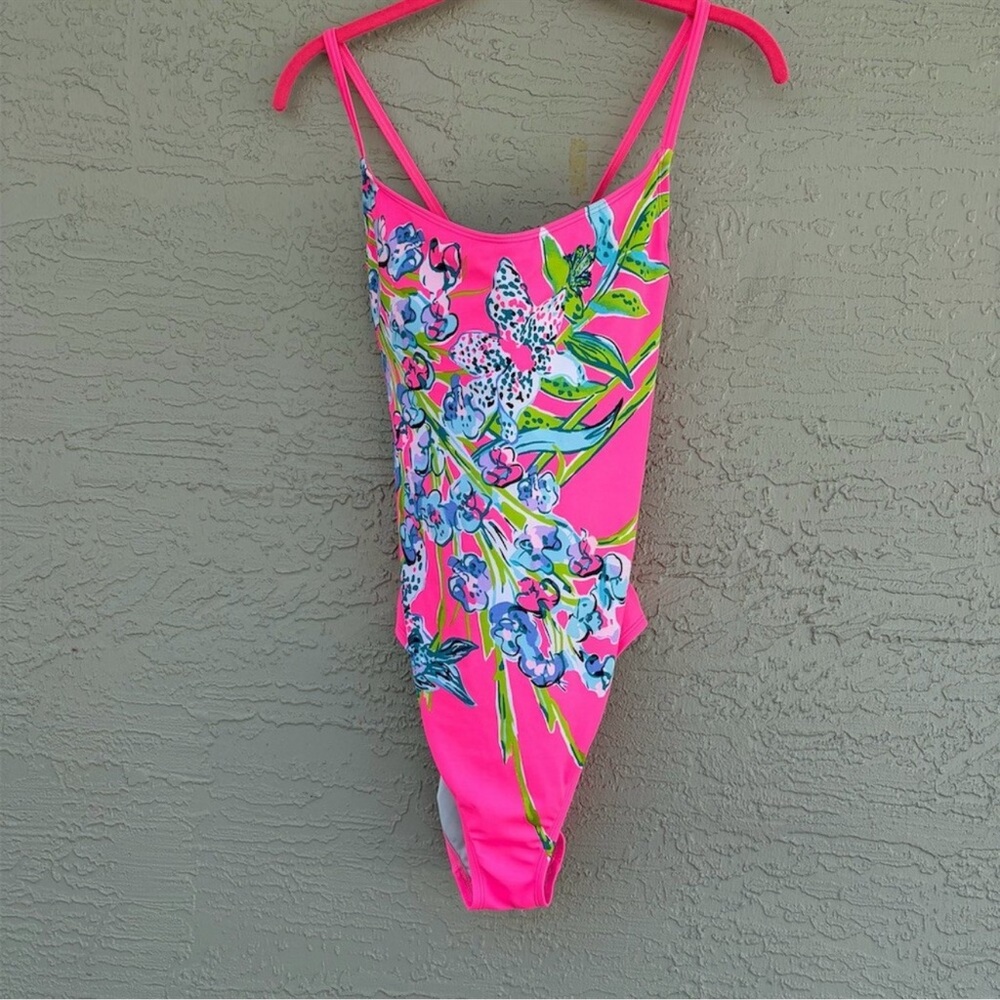 Lilly Pulitzer Neon Pink Floral One-Piece Swimsuit